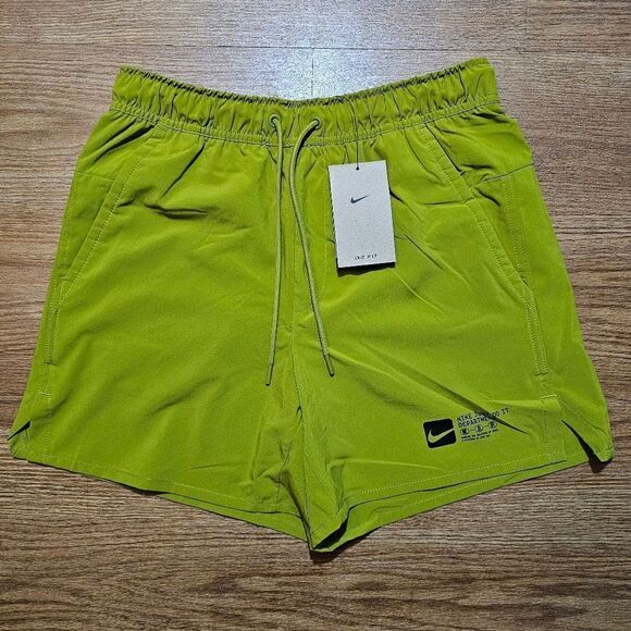 Nike Flex Training Gym Shorts 5" Big Logo Men's Small S Olive Green Black New - Picture 2 of 7
